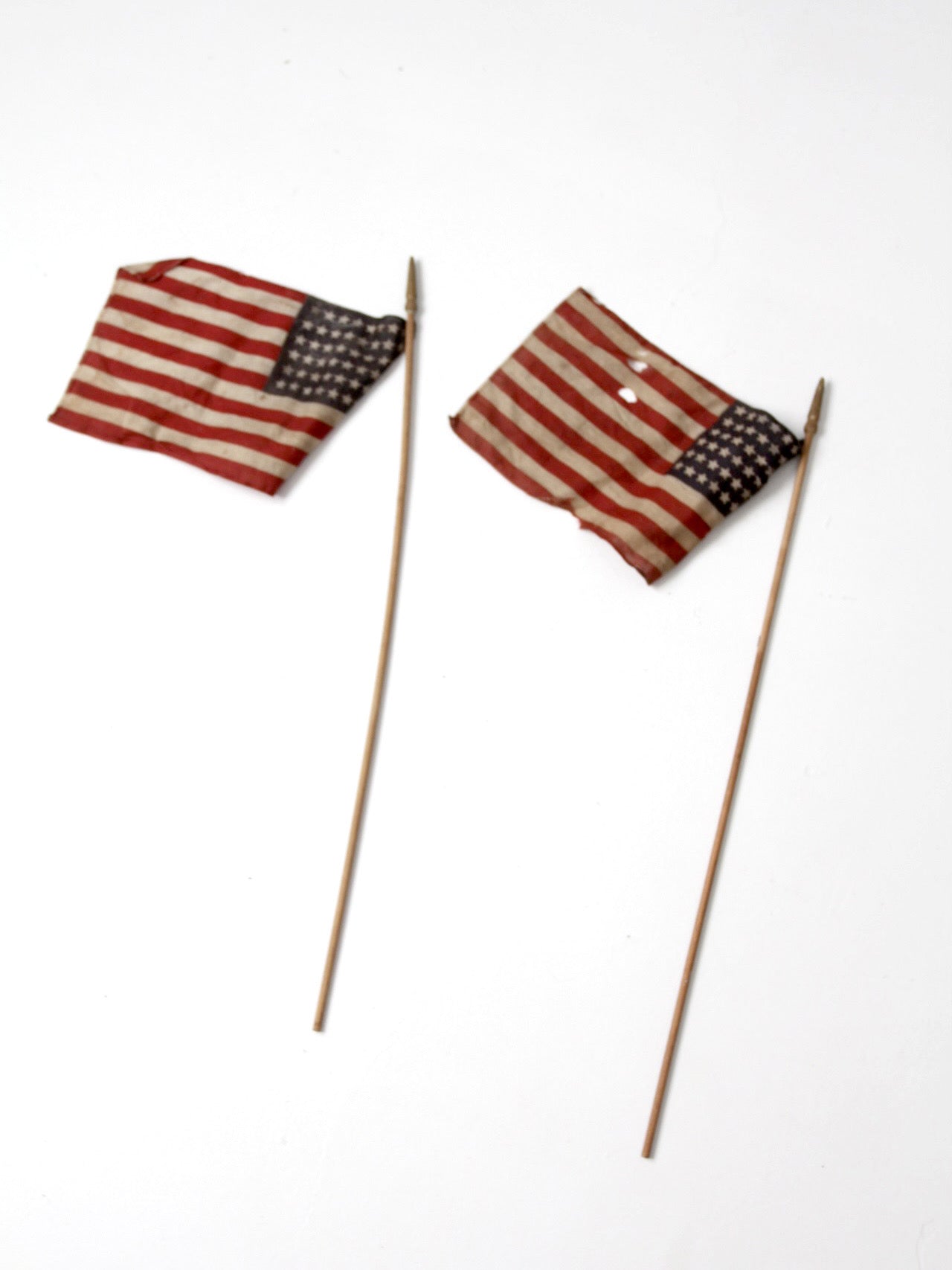 pair of vintage 48 star American parade flags