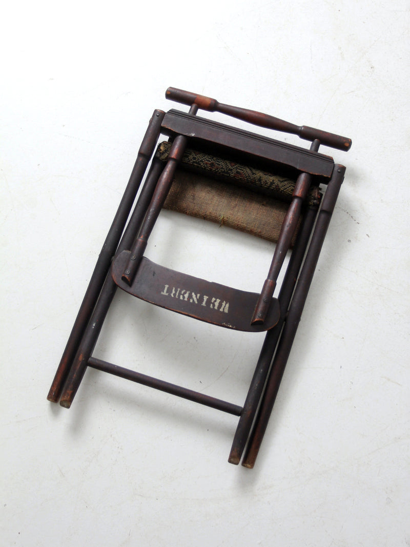 antique 1800s military folding camp chair