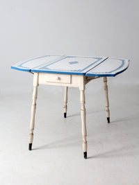 vintage 1930s drop leaf enamel top kitchen table