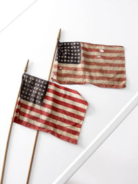 pair of vintage 48 star American parade flags