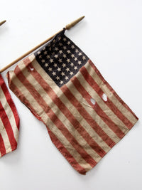 pair of vintage 48 star American parade flags