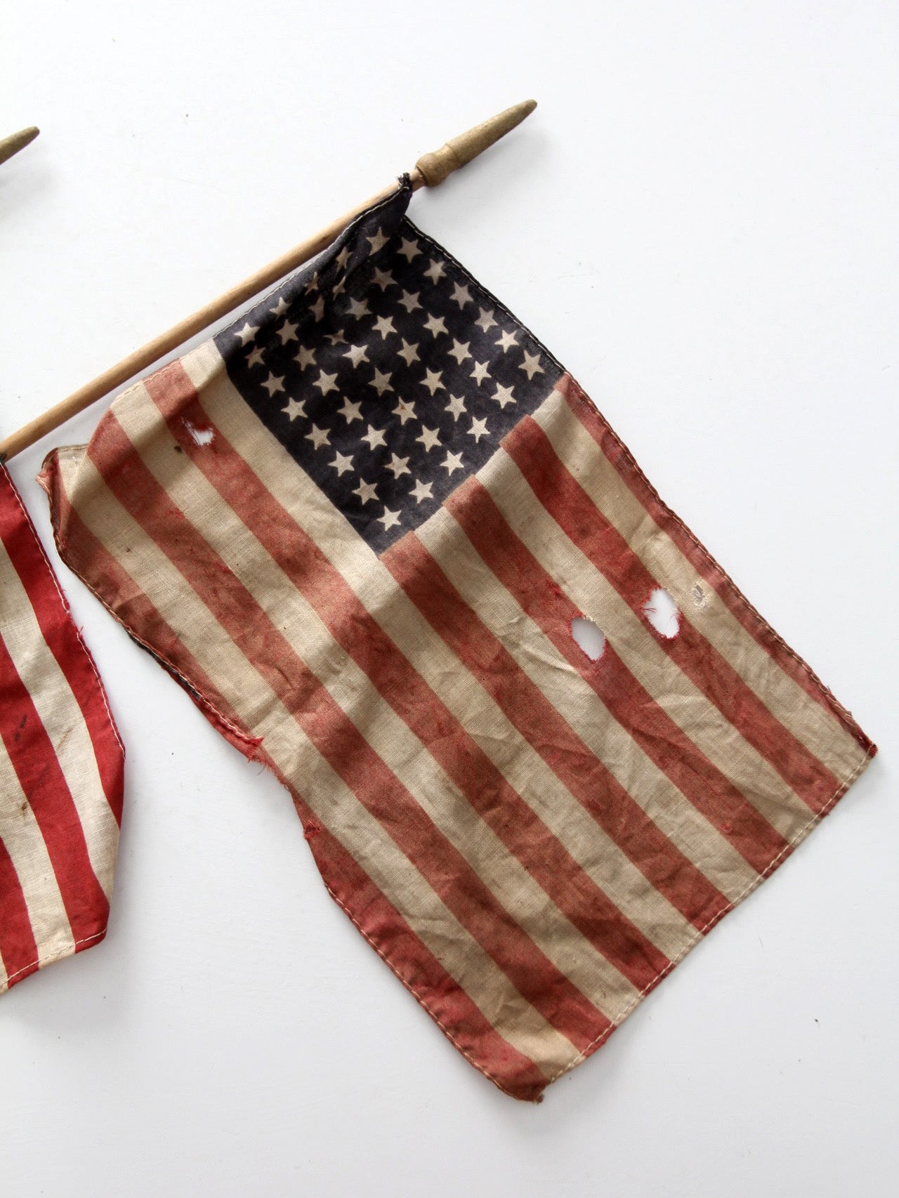 pair of vintage 48 star American parade flags