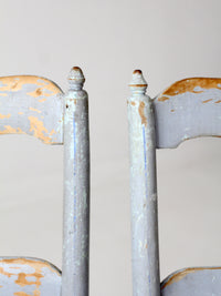 antique painted caned chairs pair