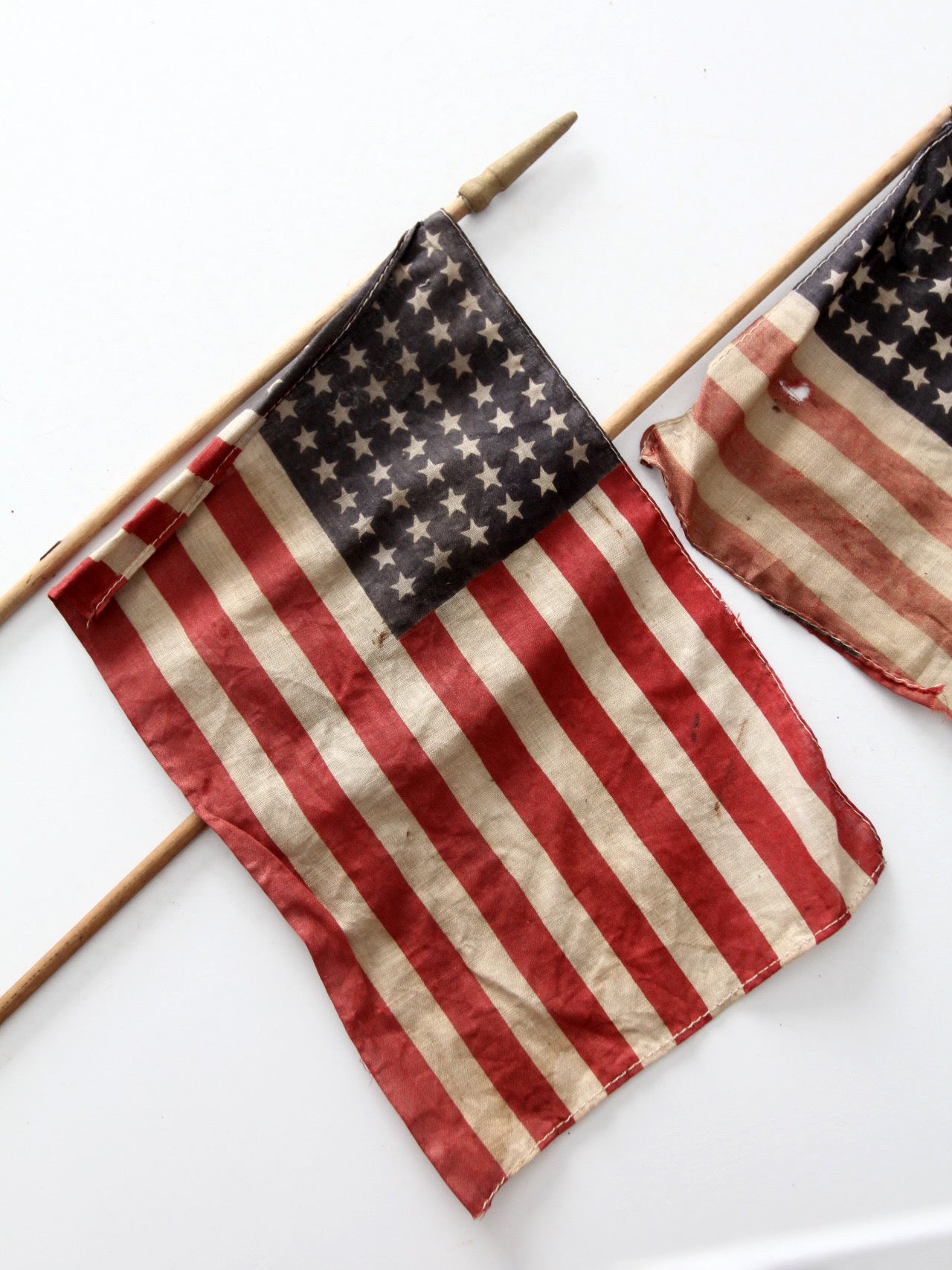 pair of vintage 48 star American parade flags