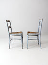 antique painted caned chairs pair