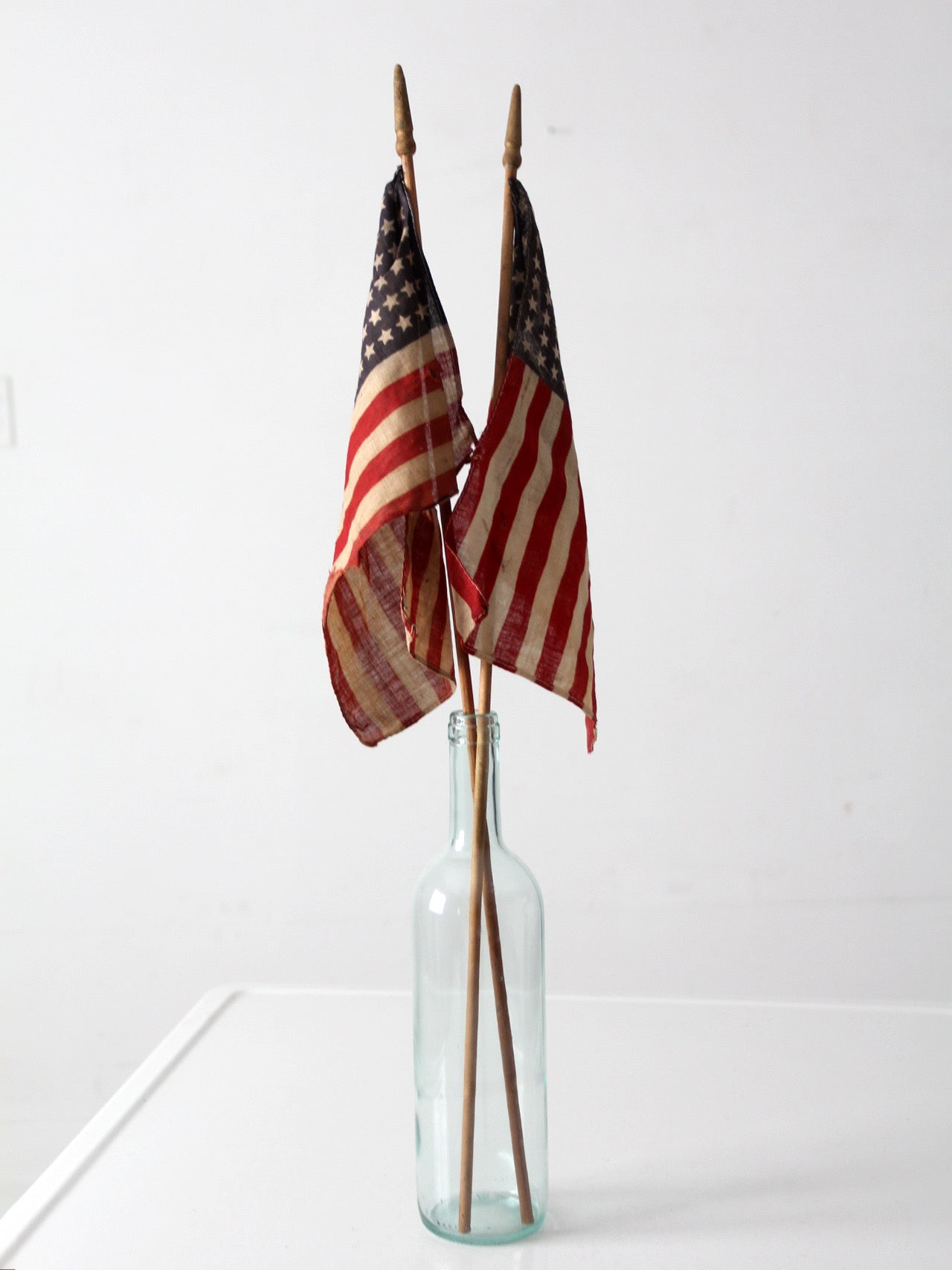 pair of vintage 48 star American parade flags