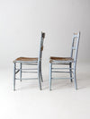 antique painted caned chairs pair