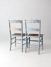 antique painted caned chairs pair