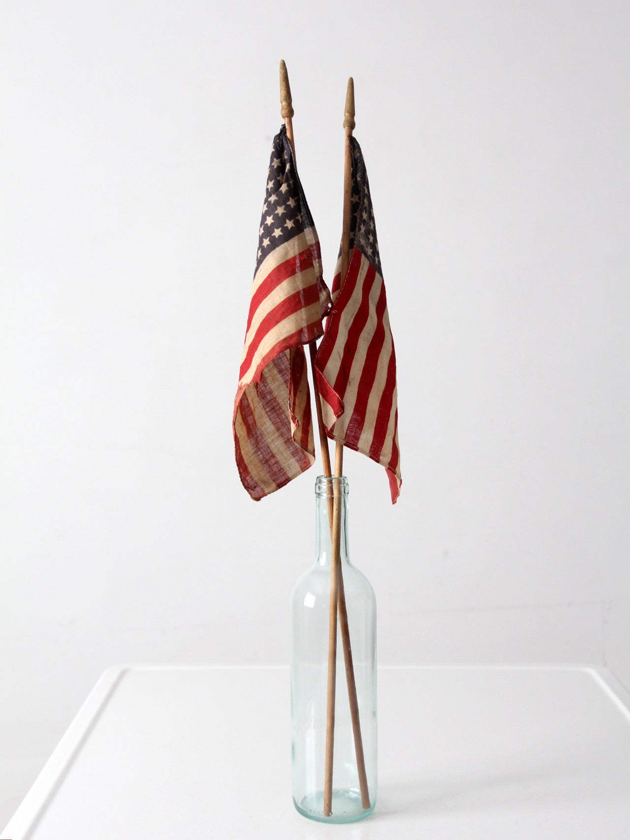 pair of vintage 48 star American parade flags