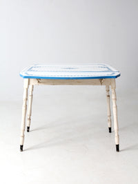 vintage 1930s drop leaf enamel top kitchen table