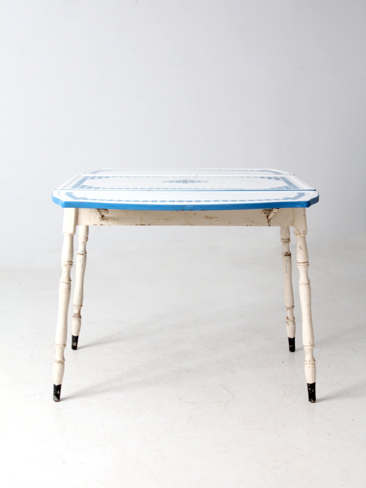 vintage 1930s drop leaf enamel top kitchen table