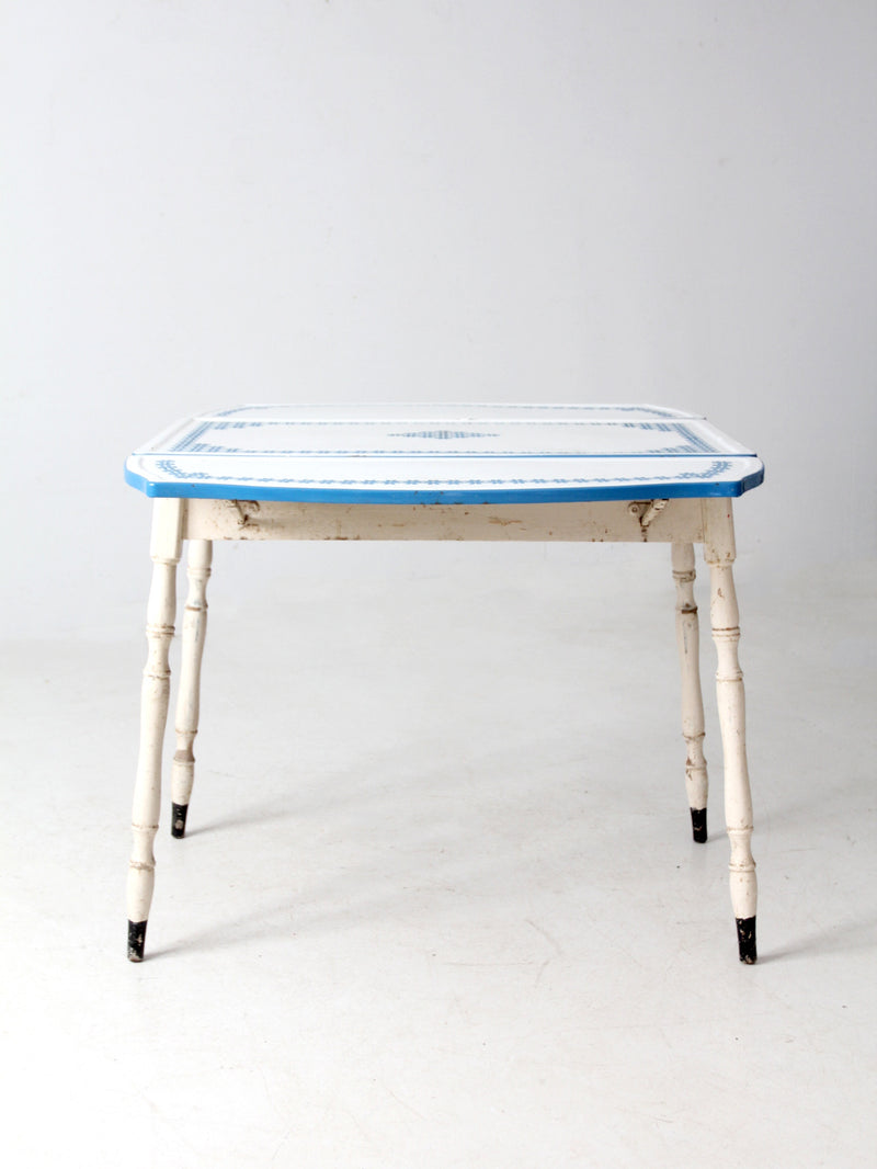 vintage 1930s drop leaf enamel top kitchen table