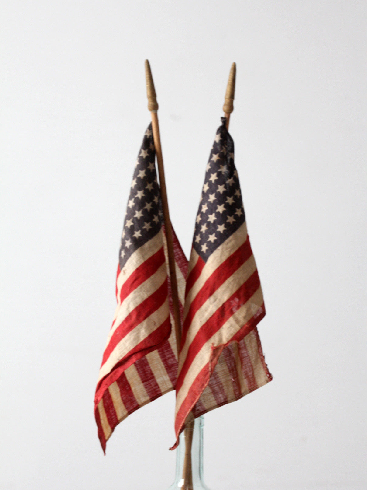 pair of vintage 48 star American parade flags