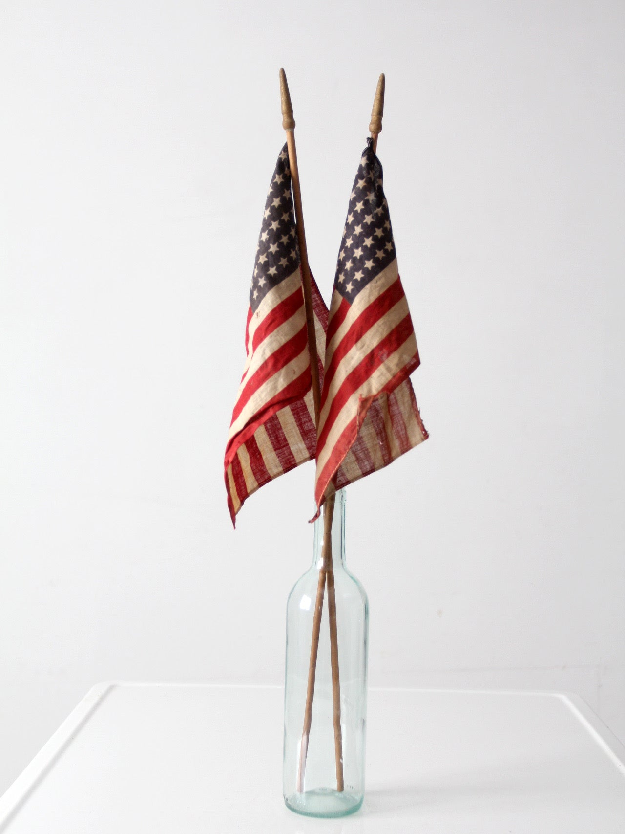 pair of vintage 48 star American parade flags