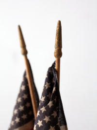 pair of vintage 48 star American parade flags