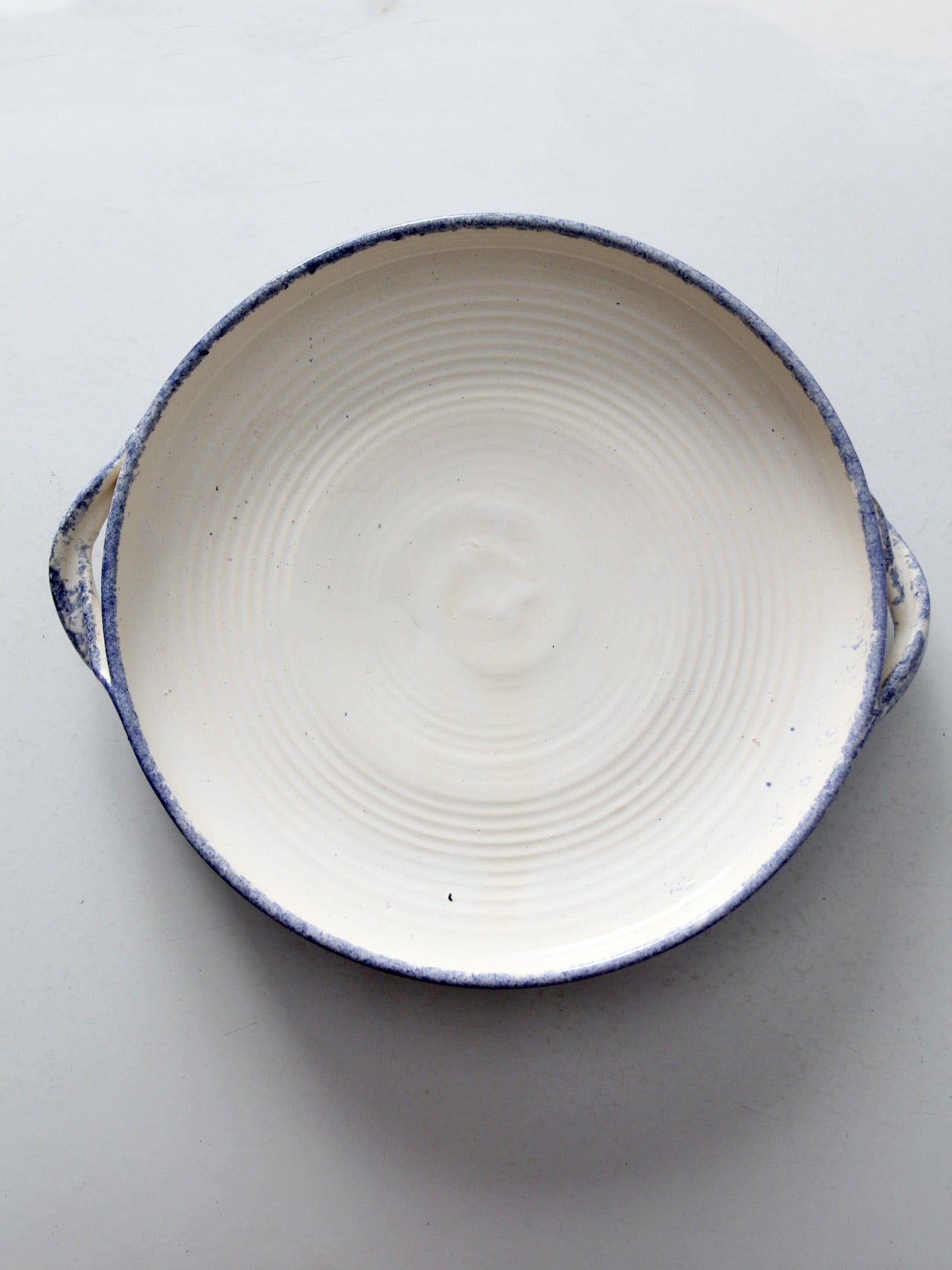 vintage studio pottery shallow bowl