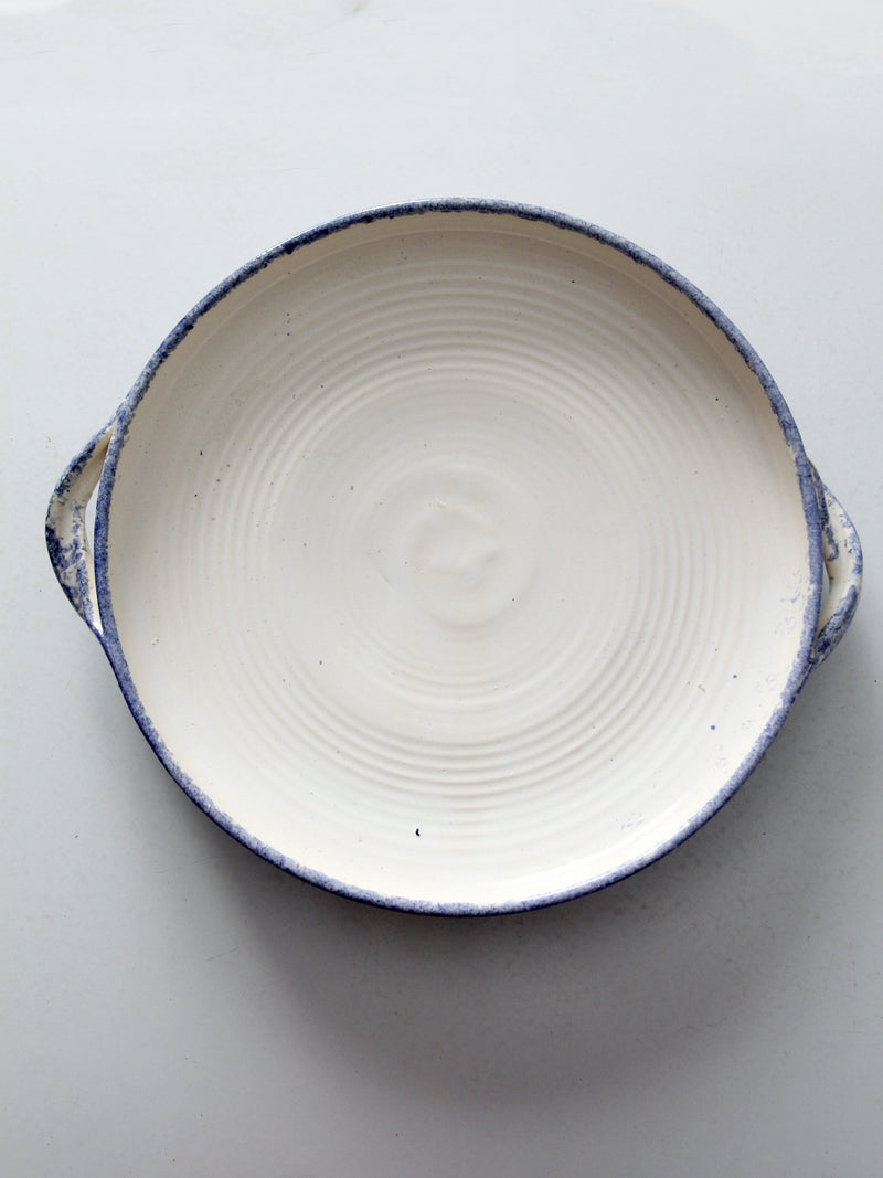 vintage studio pottery shallow bowl