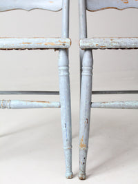 antique painted caned chairs pair