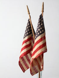 pair of vintage 48 star American parade flags