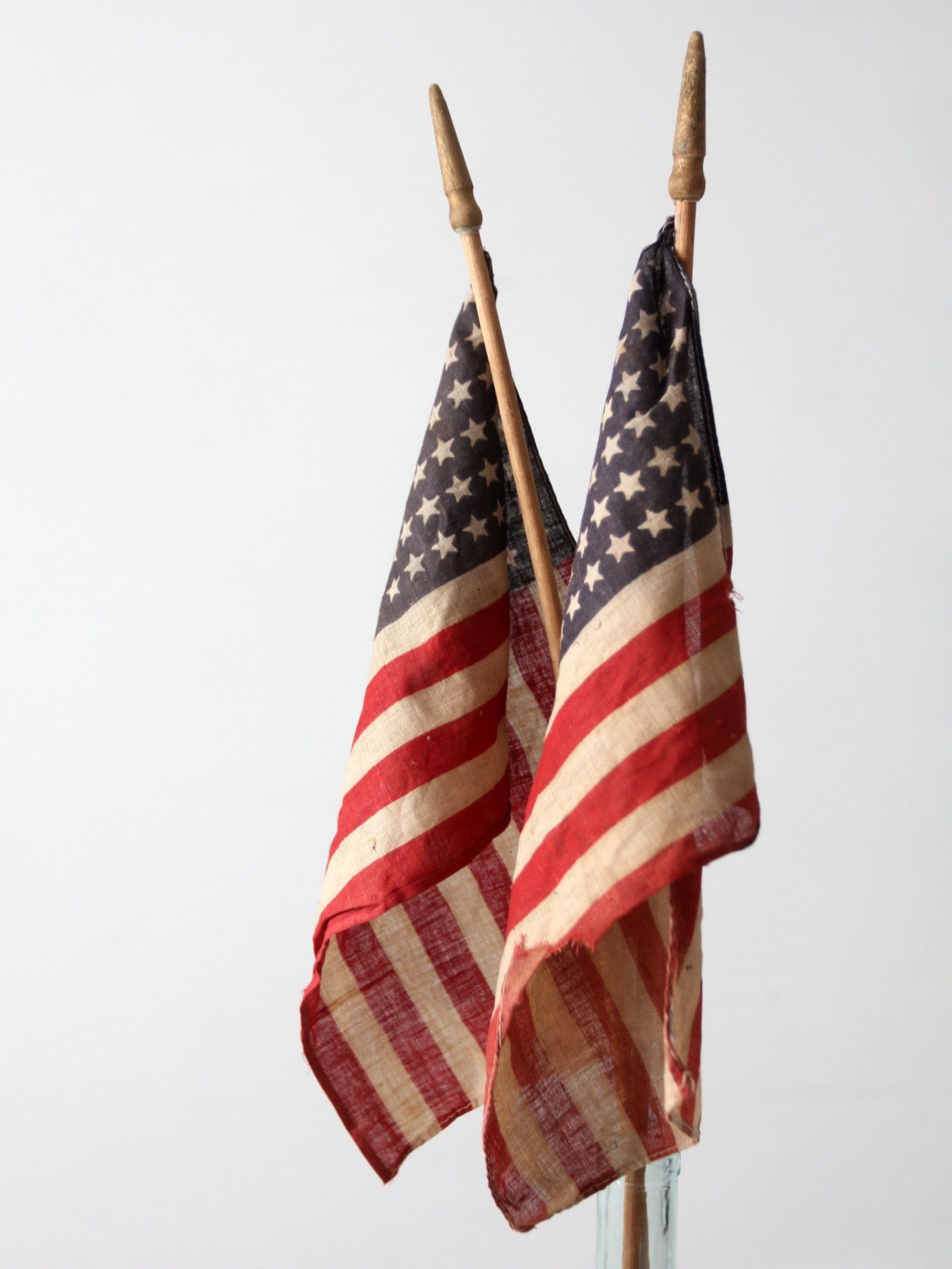 pair of vintage 48 star American parade flags