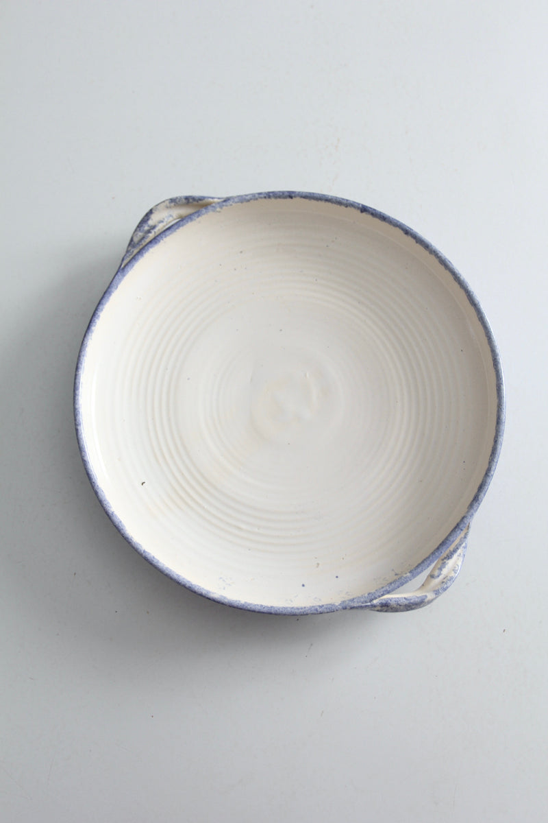 vintage studio pottery shallow bowl