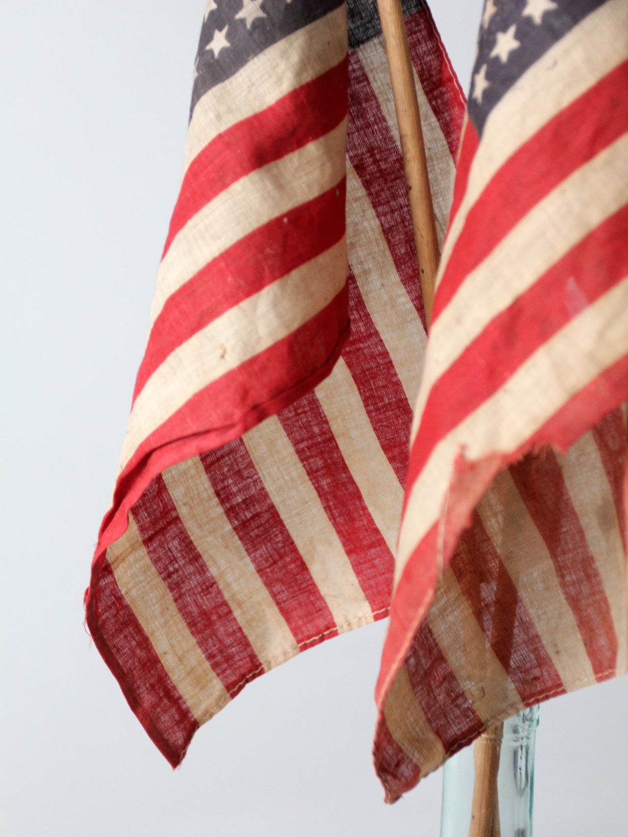 pair of vintage 48 star American parade flags