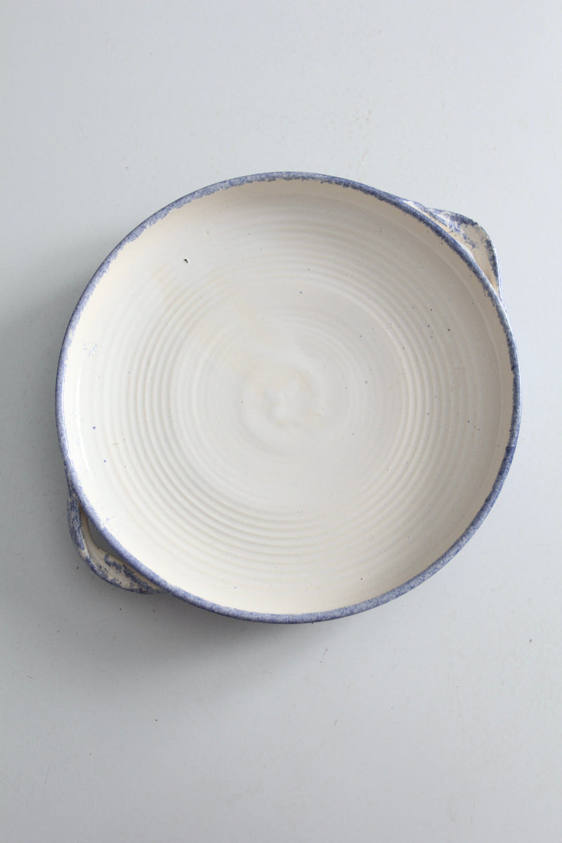 vintage studio pottery shallow bowl