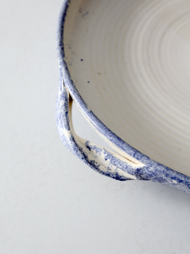 vintage studio pottery shallow bowl