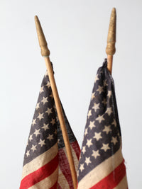 pair of vintage 48 star American parade flags