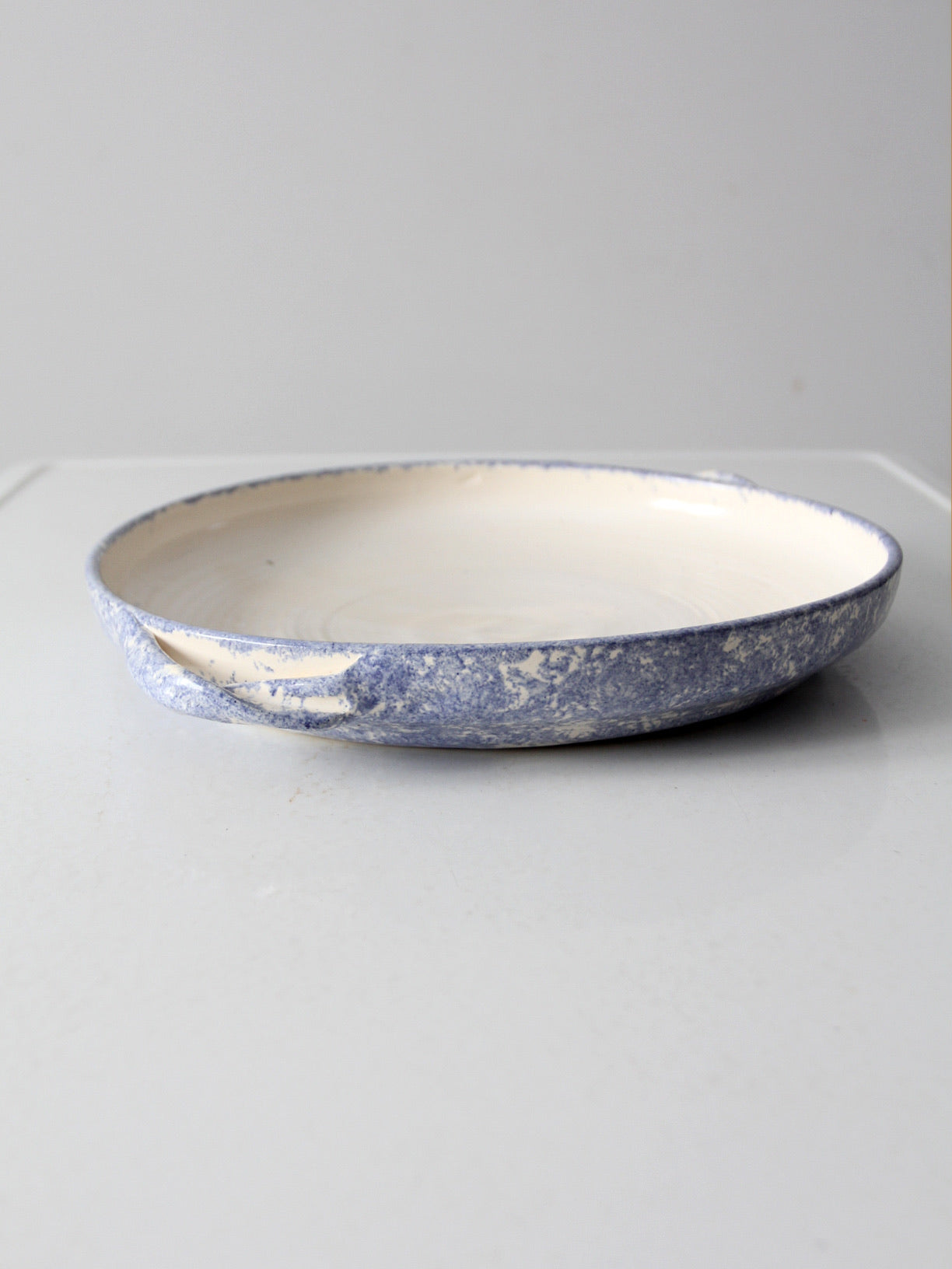 vintage studio pottery shallow bowl