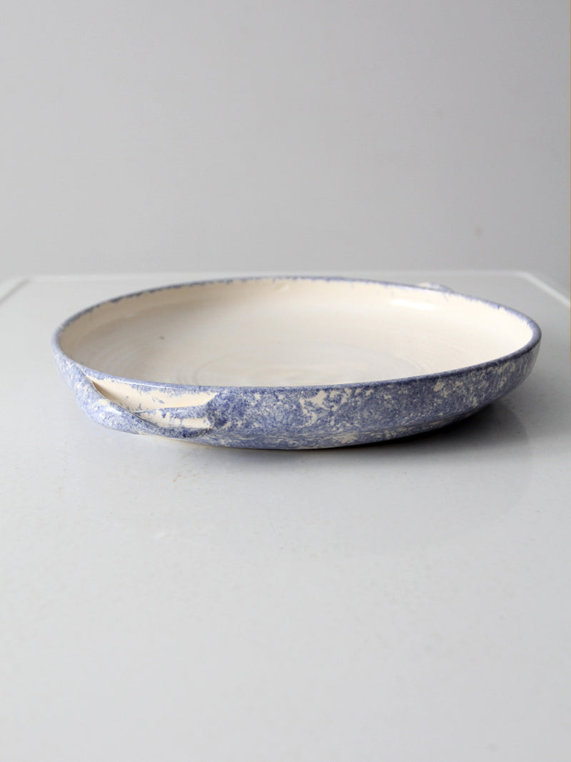 vintage studio pottery shallow bowl