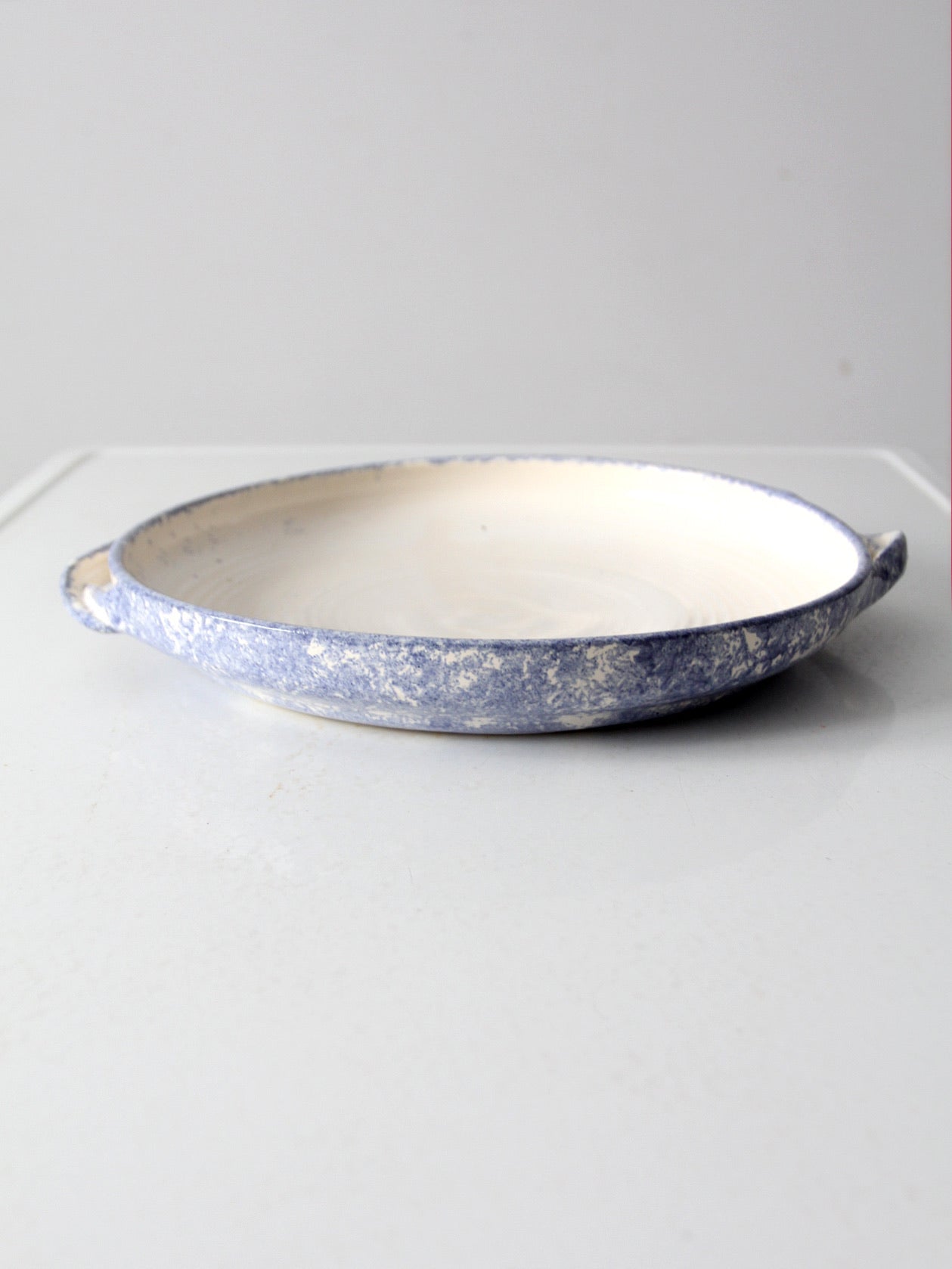 vintage studio pottery shallow bowl