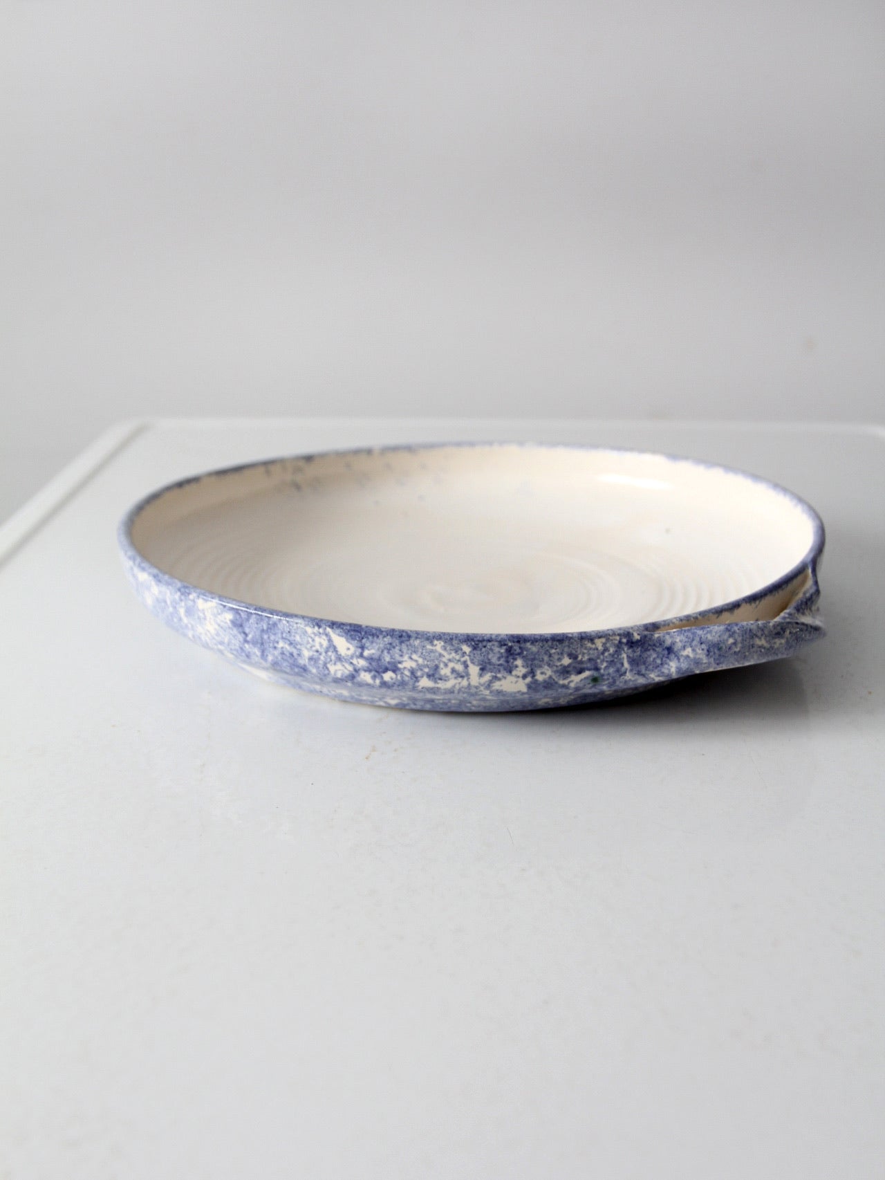 vintage studio pottery shallow bowl