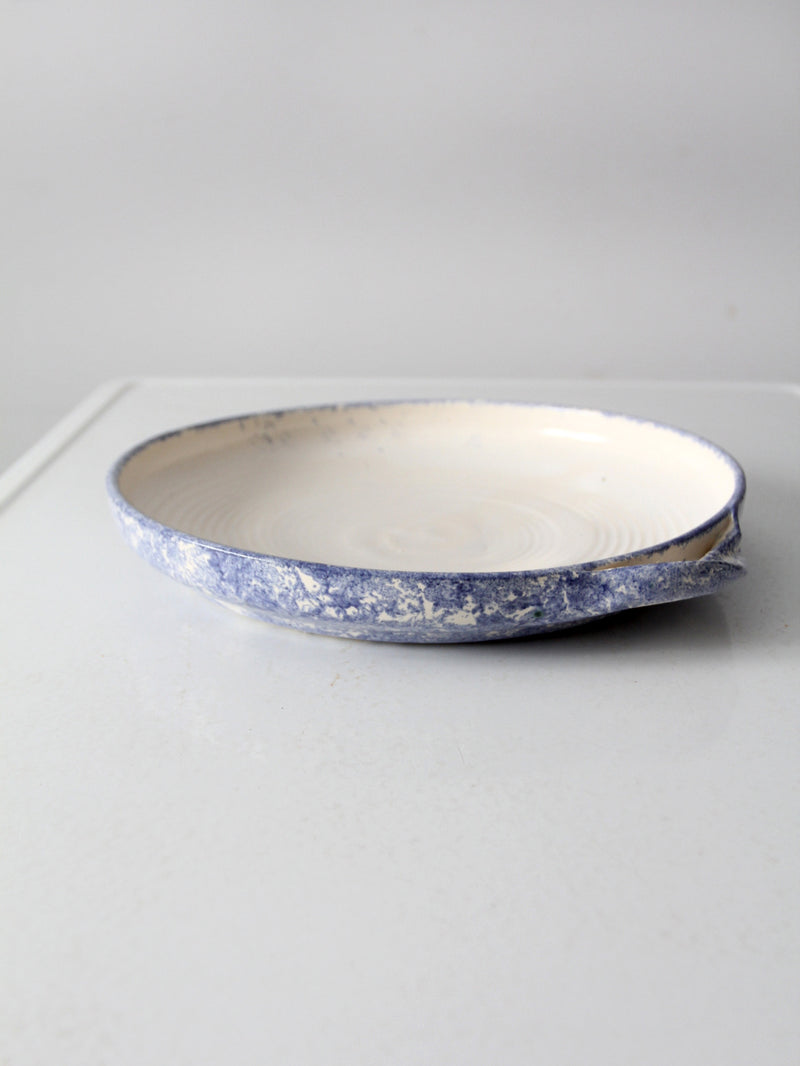 vintage studio pottery shallow bowl