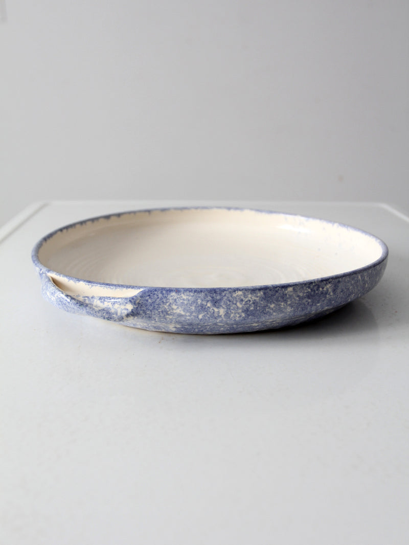 vintage studio pottery shallow bowl