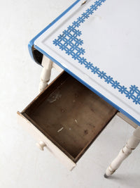 vintage 1930s drop leaf enamel top kitchen table