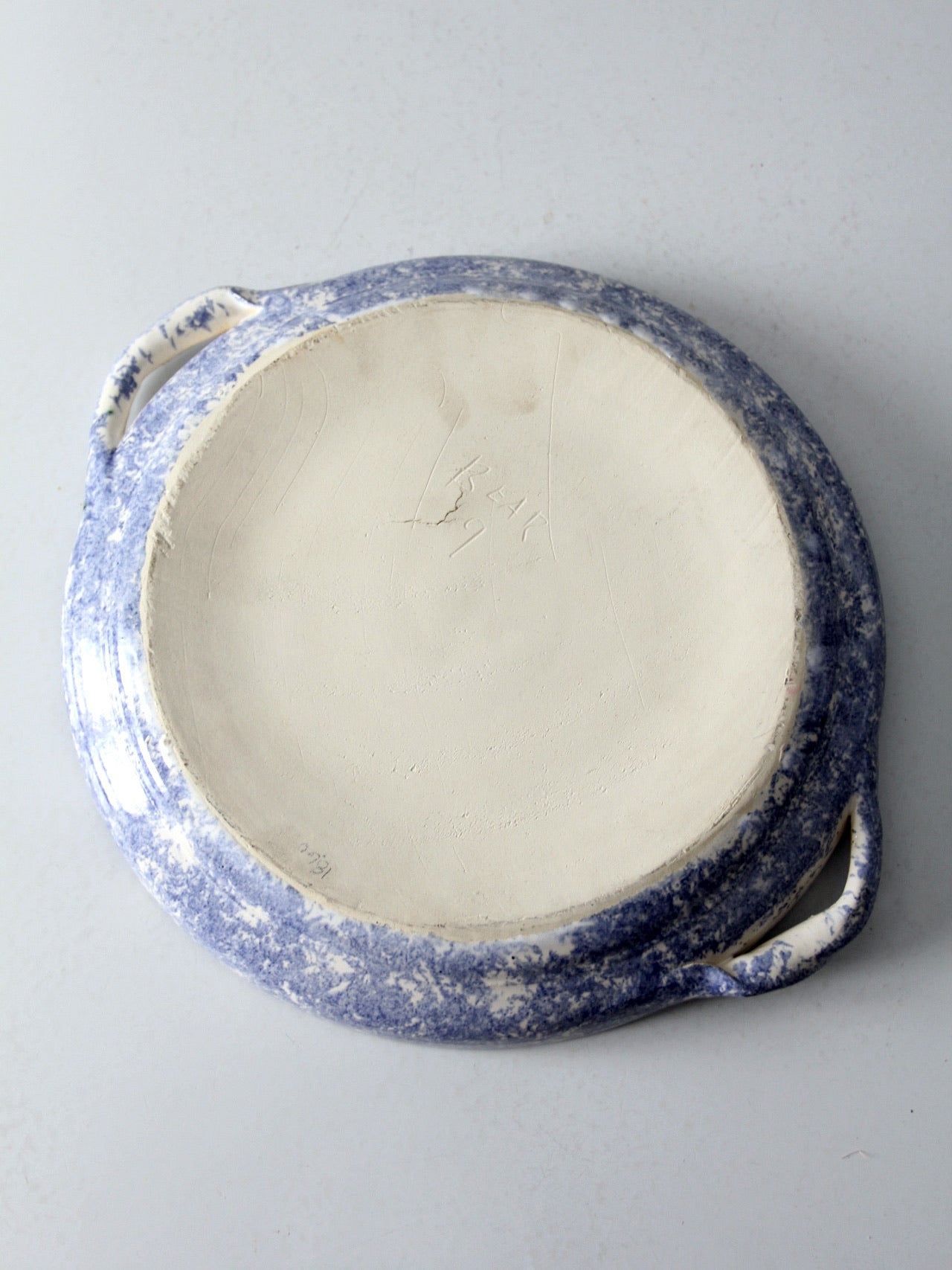vintage studio pottery shallow bowl