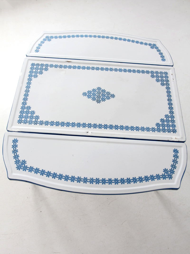 vintage 1930s drop leaf enamel top kitchen table