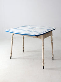 vintage 1930s drop leaf enamel top kitchen table