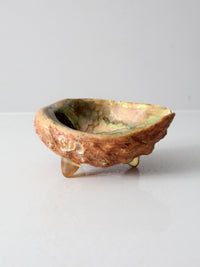 mid century abalone shell footed bowl