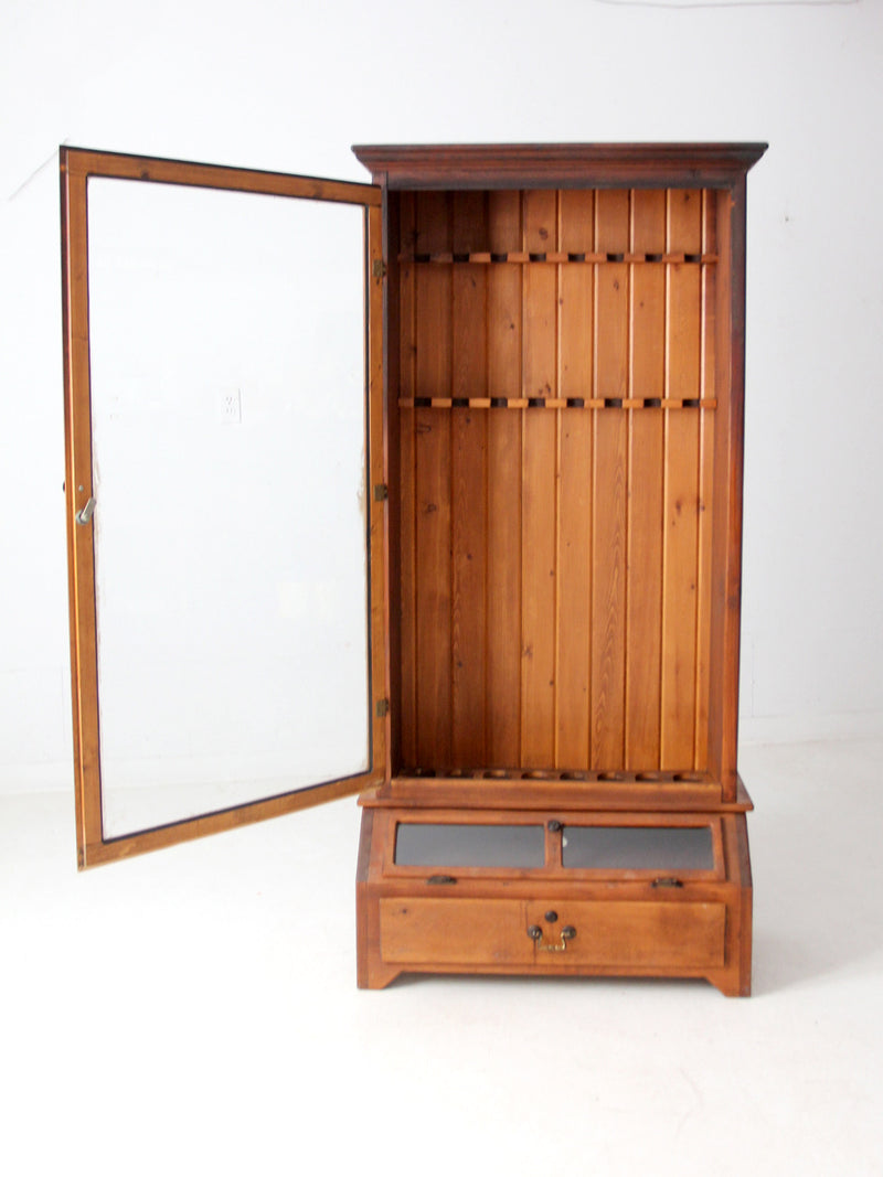 vintage pine gun cabinet