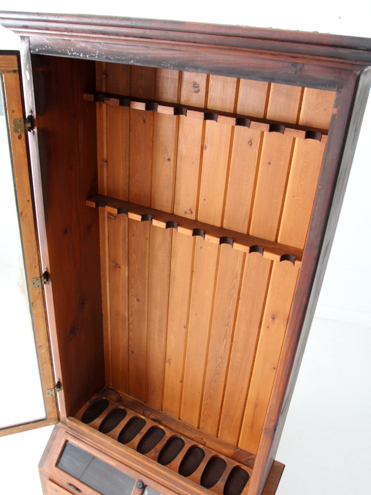 vintage pine gun cabinet