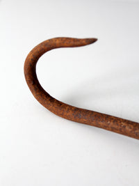 antique ice hook with wood handle