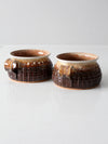 vintage studio pottery mugs pair