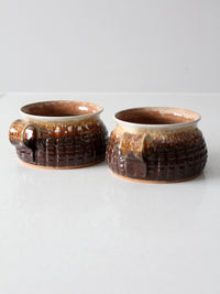 vintage studio pottery mugs pair
