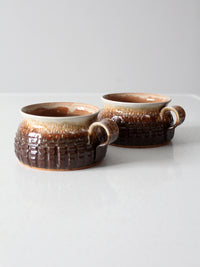vintage studio pottery mugs pair