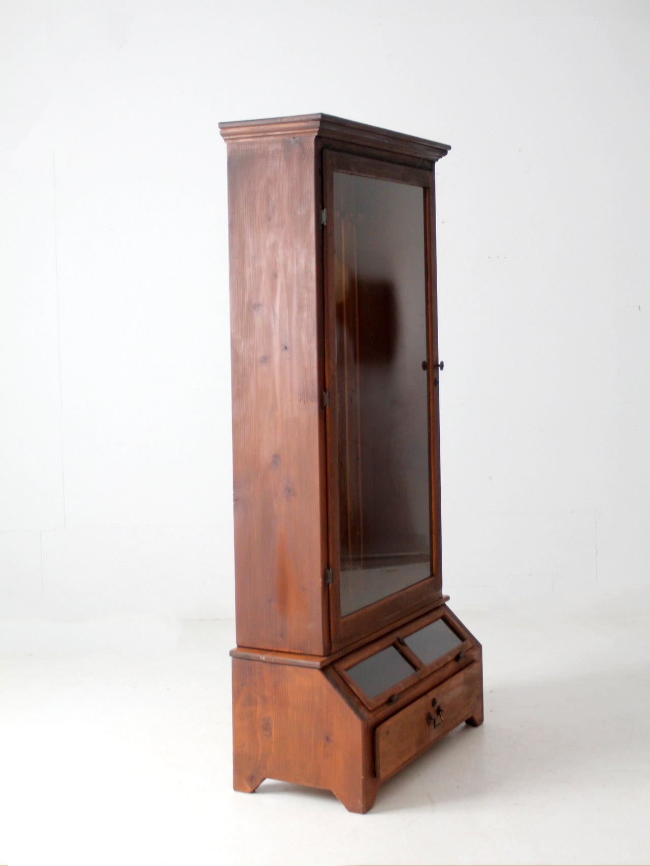 vintage pine gun cabinet