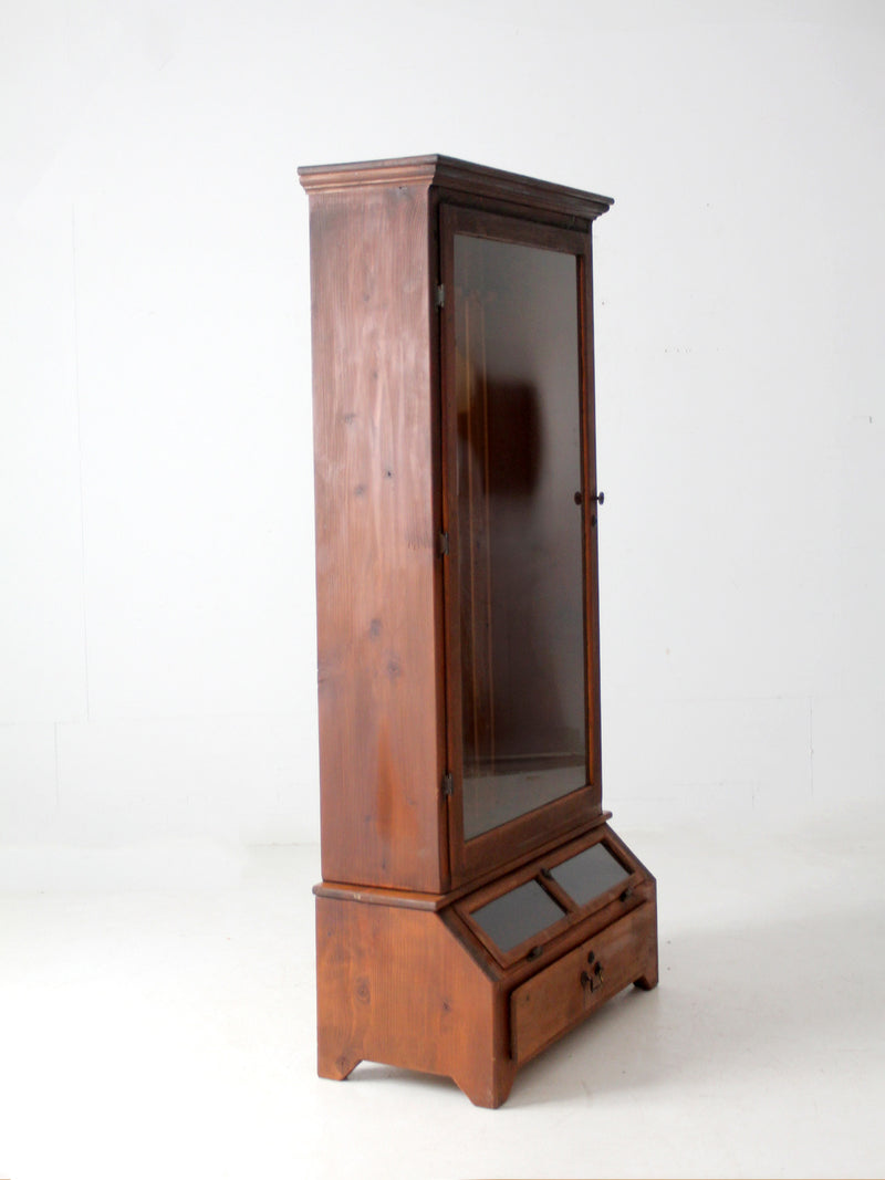 vintage pine gun cabinet