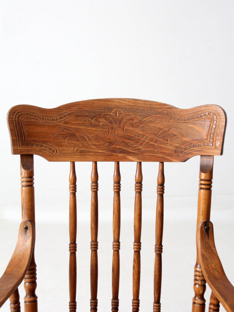 pair of vintage press-back back armchairs