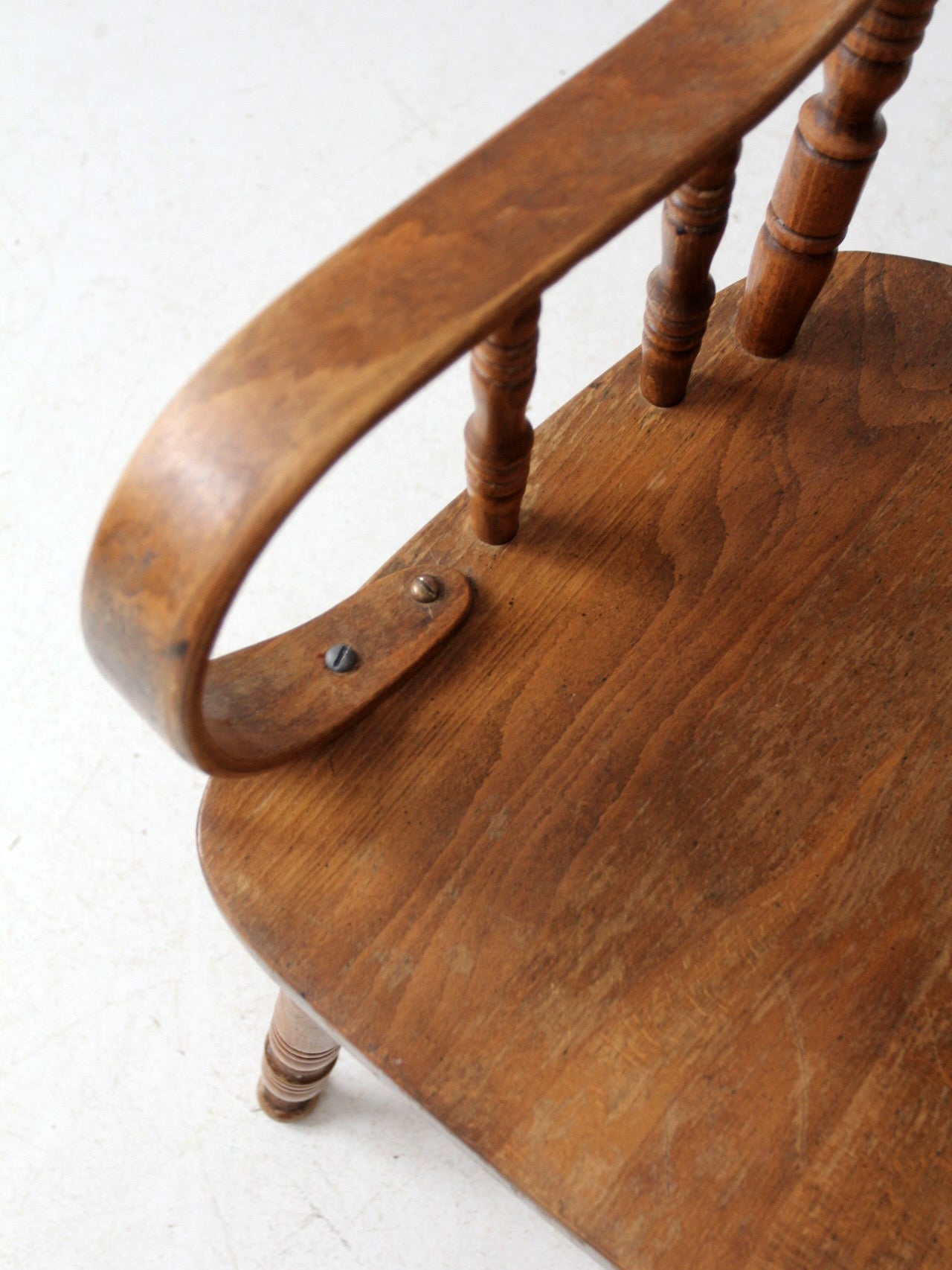 pair of vintage press-back back armchairs